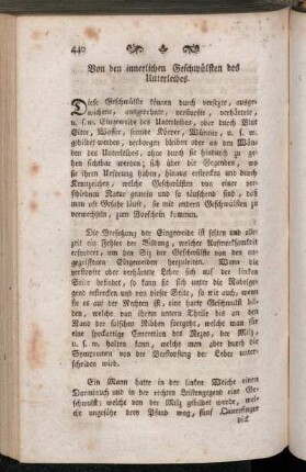 Von den innerlichen Geschwülsten des Unterleibes - Von den Geschwülsten der Gallenblase.