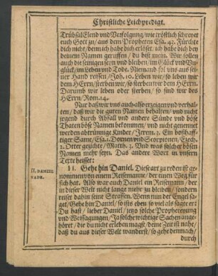 II. Gehe hin Daniel.
