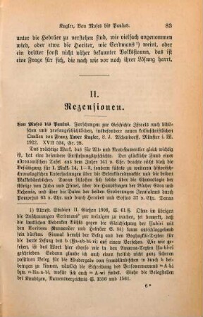 83-85 [Rezension] Kugler, Franz Xaver, Von Moses bis Paulus