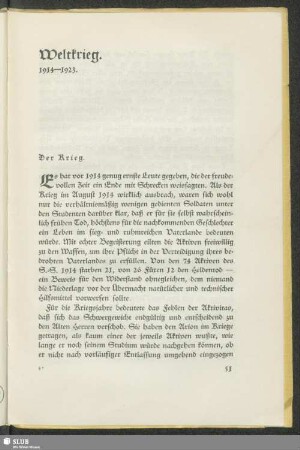Weltkrieg. 1914-1923