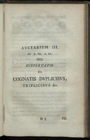 Auctarium III.