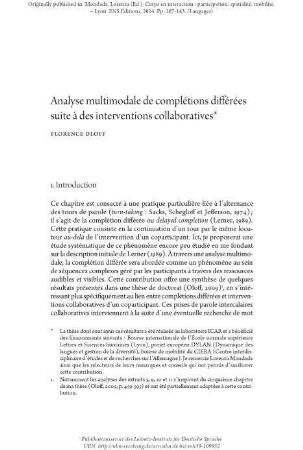 Analyse multimodale de complétions différées suite à des interventions collaboratives