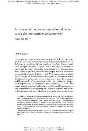 Analyse multimodale de complétions différées suite à des interventions collaboratives