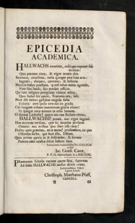 57-92, Epicedia Academica