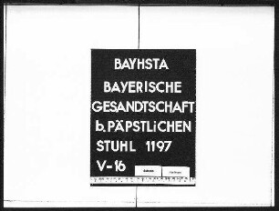Schriftwechsel mit Karl Graf von Berchem in Burghausen