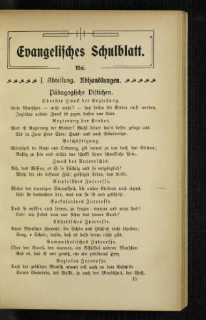 Pädagogische Distichen