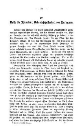 IV. Reise bis Asuncion; Bodenbeschaffenheit von Paraguay.