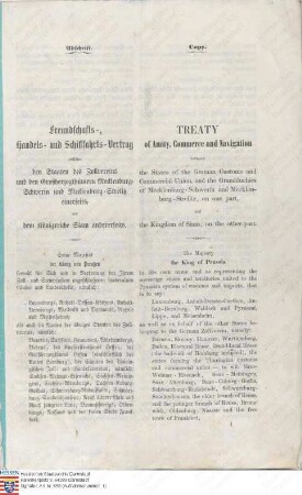 Vertrag über die Verlängerung des Zollvereins. (Ratifikation Sachsen-Coburg-Gotha)