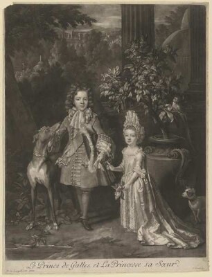 Gruppenbild von James Francis Edward Stuart und seiner Schwester, Louise-Maria-Theresa Stuart