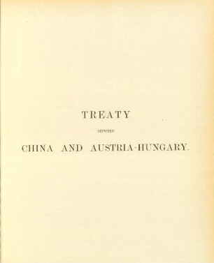 Treaty between China and Austria-Hungary