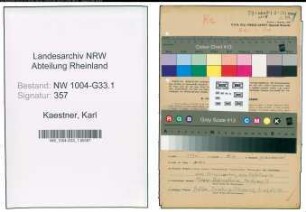 Entnazifizierung Karl Kaestner , geb. 02.08.1898 (Lehrer)