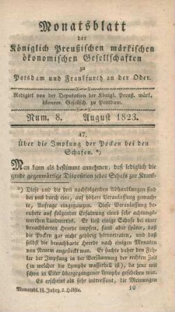 Num. 8. August 1823.