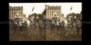 Kaiser Wilhelm II und Kronprinzen bei der Herbstparade, Tempelhofer Feld, Berlin