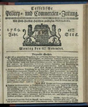45tes Stueck, Montag den 6ten November 1769