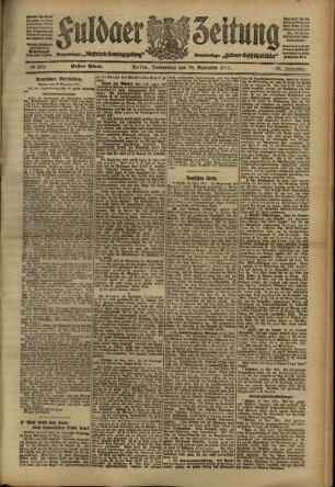 Erste Ausgabe vom Donnerstag, den 16. November 1911.