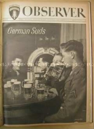 Titelblatt OMGUS Observer. Weekly Newspaper, Office of Military Government for Germany (US) + Berlin, Issue 66 im Band "Observer 1946"