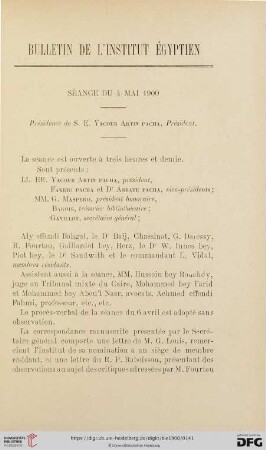 Séance du 4 mai 1900