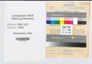 Entnazifizierung Karl Geneschen , geb. 28.06.1898 (Verkehrsaufseher)