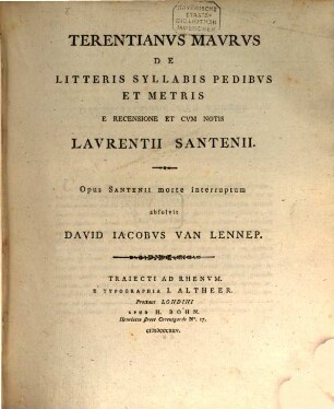De litteris, syllabis, pedibus ac metris