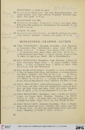 Miniaturen/Graphik/Bücher (Nr. 408-431)