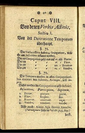 Caput VIII. Von denen Verbis Activis.