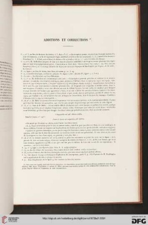 Additions et corrections