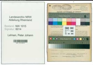 Entnazifizierung Peter Johann Lehnen , geb. 04.04.1883 (Tabakhaendler)
