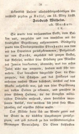 [Bericht der folgenden Ereignisse.]