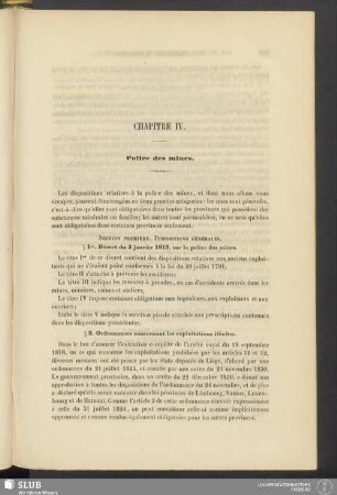 Chapitre IV. Police des mines