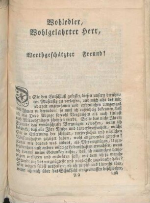 Wohledler, Wohlgelahrter Herr, Werthgeschätzter Freund!