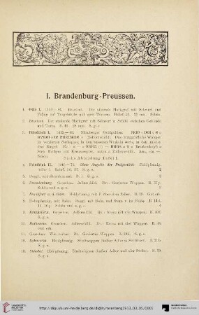 I. Brandenburg-Preussen (Nr. 1-582)