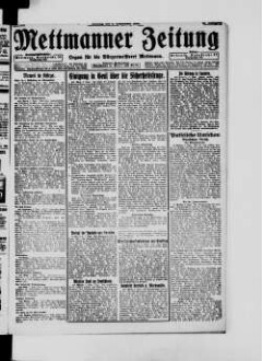 Mettmanner Zeitung. 1919-1940