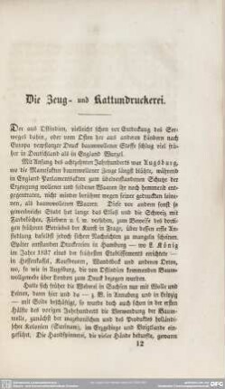 Die Zeug- und Kattundruckerei