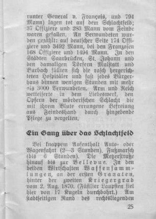 Ein Gang über das Schlachtfeld