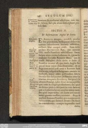 Sectio V. De Reformatione Angliae & Scotiae.