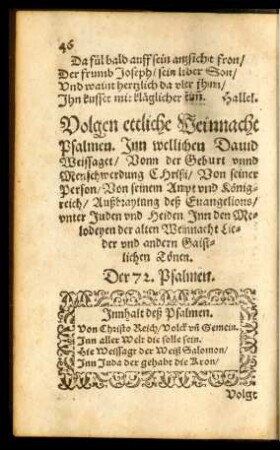 Volgen ettliche Weinnacht Psalmen.