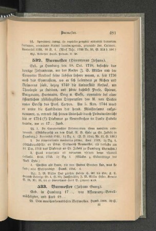 532. Burmester (Hieronymus Johann).