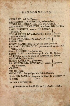 Henri III. et sa cour : drame historique en cinq actes et en prose