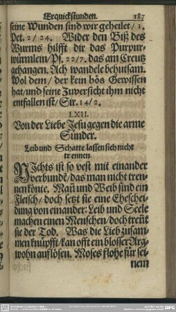 LXII. Von der Liebe Jesu gegen die arme Sünder
