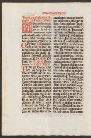Incipit pars de sanctis.