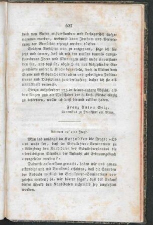 627-628 Antwort auf eine Frage
