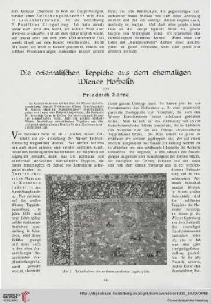 1: Die orientalischen Teppiche aus dem ehemaligen Wiener Hofbesitz