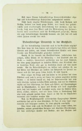 Bodenständiger Unterricht in der Großstadt
