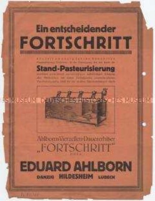 Ein entscheidender Fortschritt - Ahlborns Vierzellen-Dauererhitzer "Fortschritt"