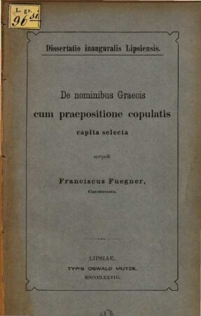 De nominibus Graecis cum praepositione copulatis capita selecta