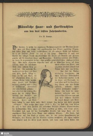 Männliche Haar- und Barttrachten aus den drei letzten Jahrhunderten