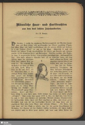 Männliche Haar- und Barttrachten aus den drei letzten Jahrhunderten