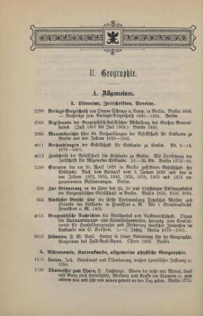 II. Geographie
