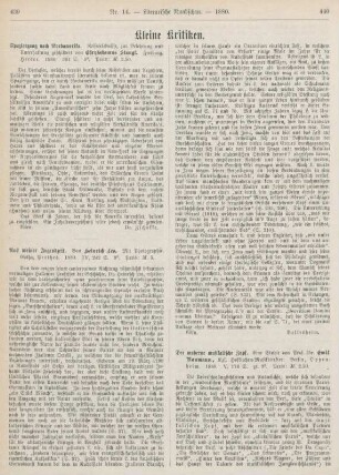 439-442 Kleine Kritiken