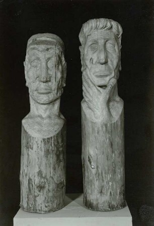 Bergmannskopf (links) und Männerkopf (rechts)